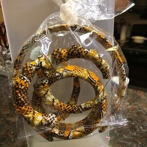 African print women’s handmade headband, bracelet and earrings